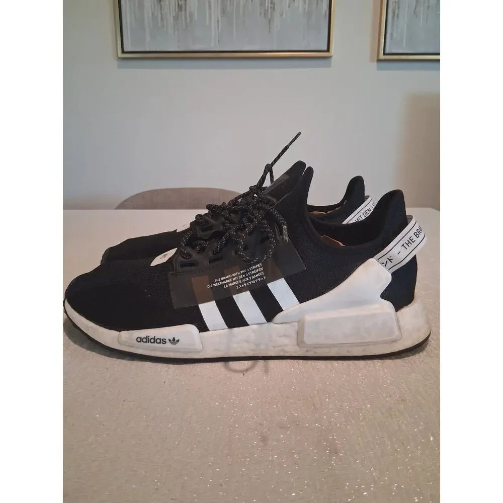 adidas NMD R1 V2 Core Black White Men's Size 14 Sneakers FV9021 Running Shoes